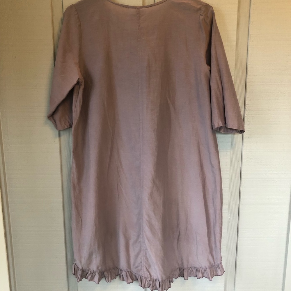 bryn walker lavender ruffle bottom hi lo dress Small - Picture 6 of 7